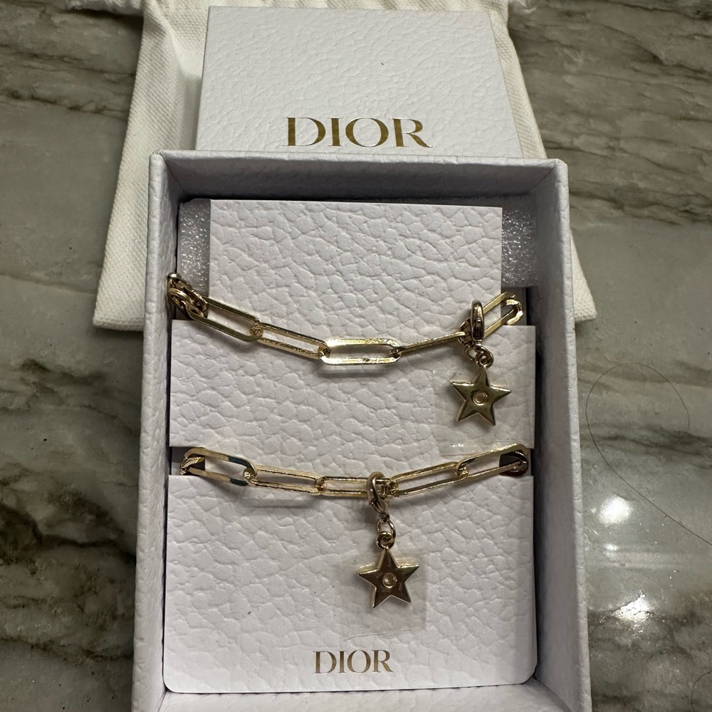 Dior Gold Star Charm Phone/Bracelet Set